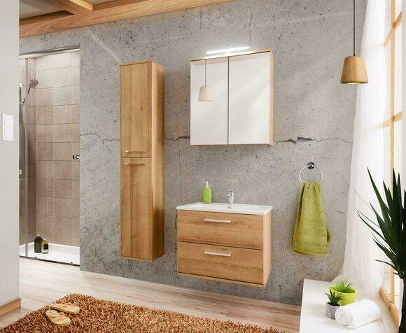 Design Badezimmer Möbel Bad 3 tlg. Set Garnitur Schrank Waschbecken