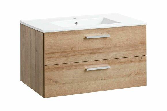 Badmöbel Set 80cm Waschbecken mit Unterschrank Waschtisch Schublade