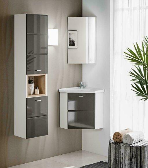Waschplatz Badmöbel Badezimmer Eckwaschtisch Set Waschtisch