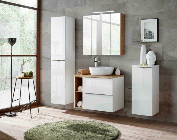 Design Badezimmer Möbel Bad 5 tlg. Set Garnitur Schrank Waschbecken