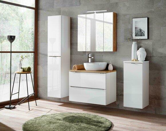 Design Badezimmer Möbel Bad 4 tlg. Set Garnitur Schrank Waschbecken