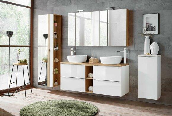 Design Badezimmer Möbel Bad 8 tlg. Set Garnitur Schrank Waschbecken
