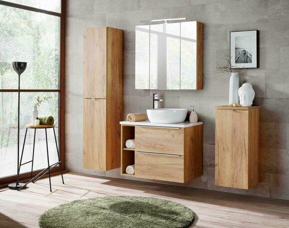 Design Badezimmer Möbel Bad 5 tlg. Set Garnitur Schrank Waschbecken