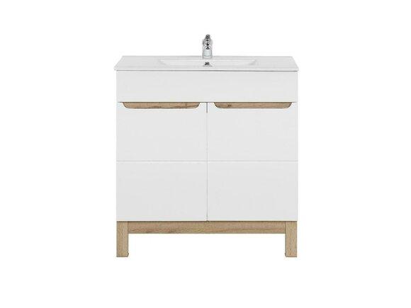 Weißer Waschtisch mit Unterschrank Hochwertige Waschbecken Badezimmer