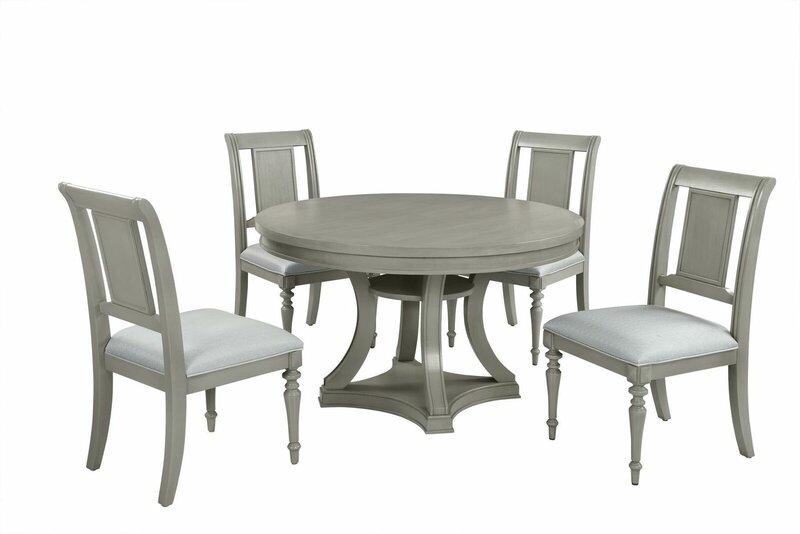 Runder Esstisch Lehnstuhl Set 4x Essgruppe Esstisch Garnitur Luxus Holz