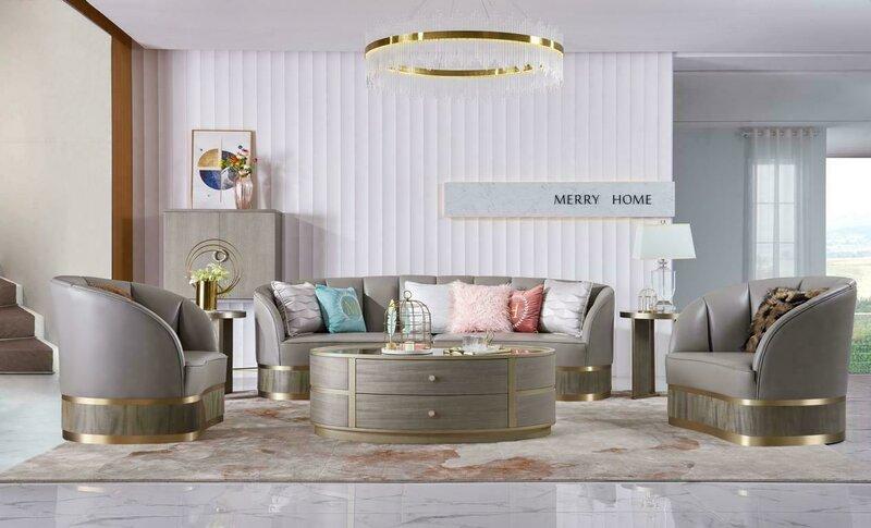 Design Einrichtung Möbel Sofagarnitur 3+1 Sitzer Couch Polster Set Ledersofa
