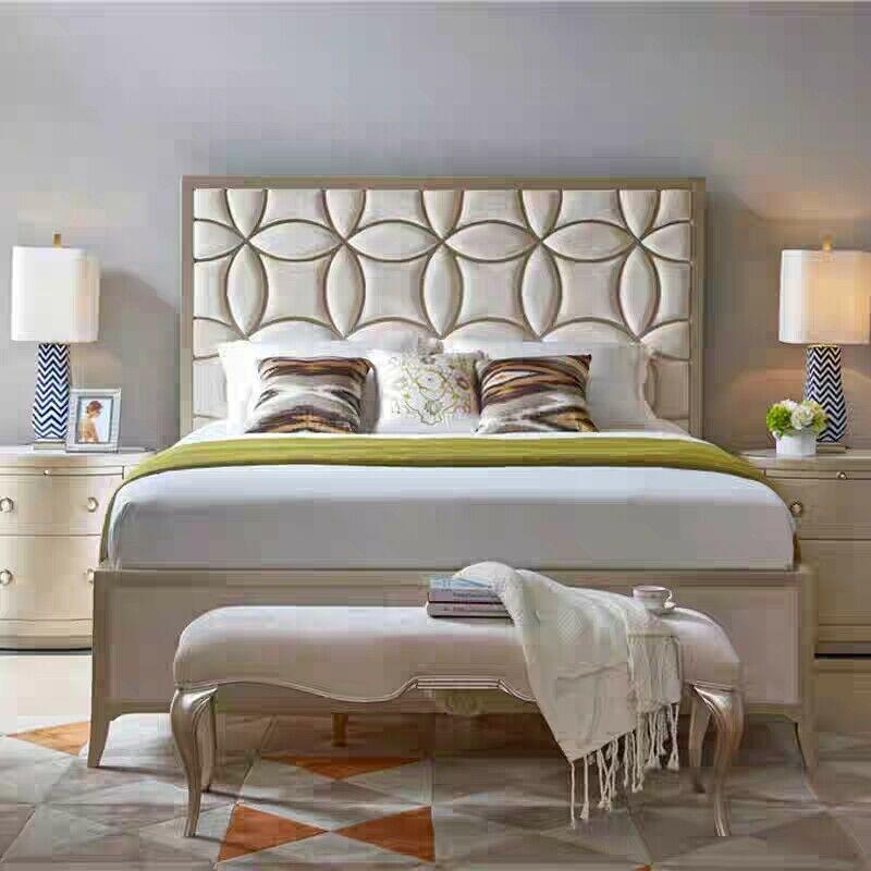 Designer Polster Doppelbett Betten Bett Schlafzimmer Ehebett Textil Leder Neu