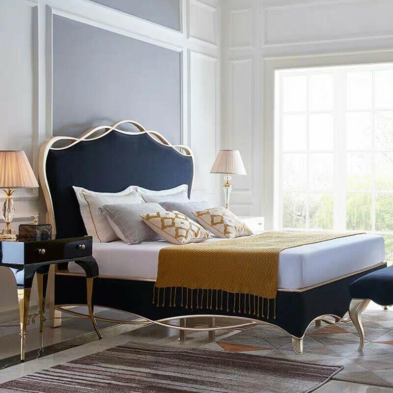 Design Textil Bett Ehe Modernes Hotel Gestell Luxus Schlaf Zimmer Doppel