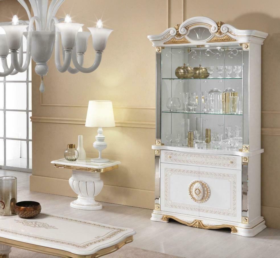 Vitrine Italienische Luxus Möbel Vitrinen Kommodenschrank Glas Design