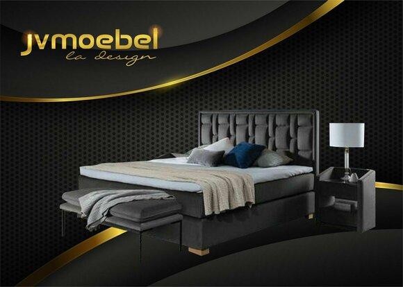 Chesterfield Doppelbett Schlafzimmer Samt Betten Bettgestell Nachttisch 3tlg Set
