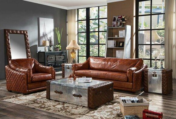 Chesterfield Sofagarnitur Polster Couch sitz Garnituren 2tlg. Set 31 Sitzer Neu