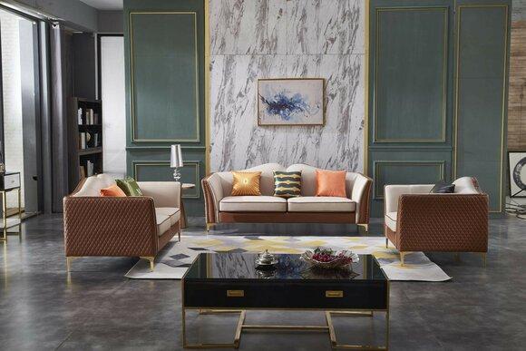Sofagarnitur 3+1 Sitzer Klassischer Wohnlandschaft Sofas Couchen Polster