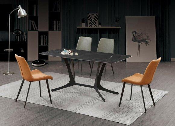 Esszimmer Luxus Tisch Säulen Tische Gruppe 5tlg. Set Garnitur Lehnstuhl