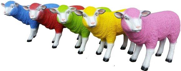 Designer Figur Statue Moderne Sheep Garten Skulpturen Statuen Dekoration