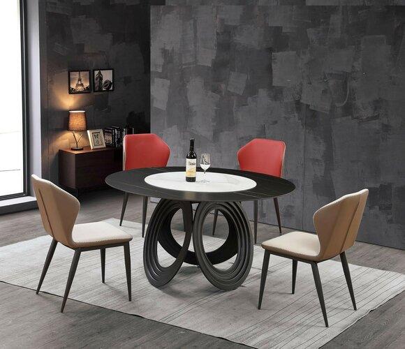 Designer Holz Ess Wohn Zimmer Set Tisch 4x Lehn Stühle Set Garnitur