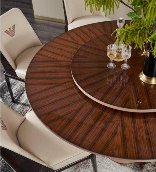 Esstisch Braun Runder Tische Design Möbel Luxus Esszimmer Tisch Küche Rund Neu