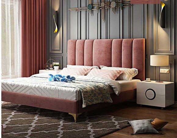 Luxus Schlafzimmer Möbel 3tlg. Komplett Set Bett 2x Nachttische Modernes