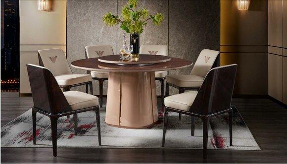 Gruppe Luxus Stuhl Garnitur Lehn Design Möbel Luxus Esszimmer Holz 4x Stühle