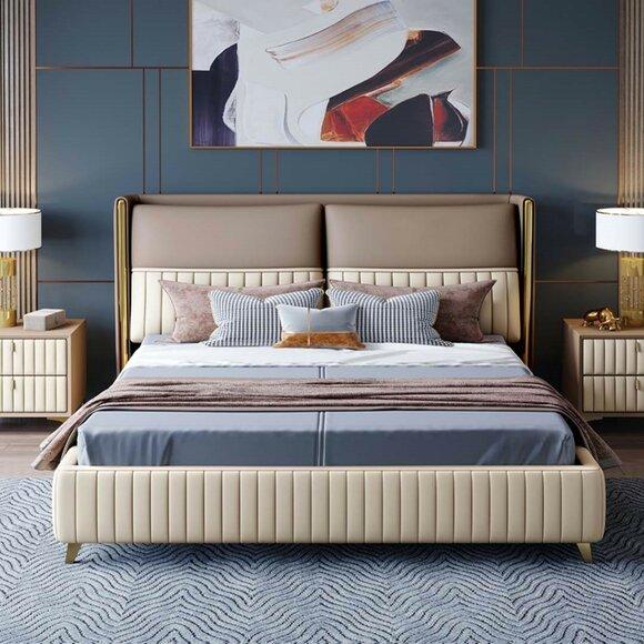 Bett 3 tlg. Schlafzimmer Set Design Modern Luxus Schlafzimmer Nachttisch