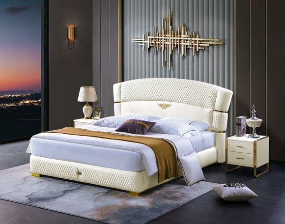 Holz Design Bett Doppel Luxus Ehe. Modernes Hotel Gestell Schlaf Zimmer