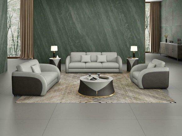 Garnitur Leder Designer Sofa Couch Polster 6tlg. Set Garnituren Couchtisch