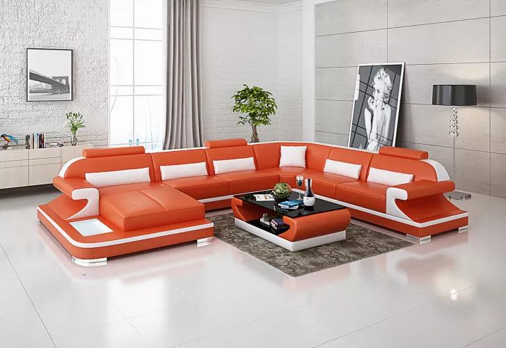 Moderne Ecksofa Couch Polster Sitzpolster Couchtisch Wohnlandschaft Eckgarnnitur
