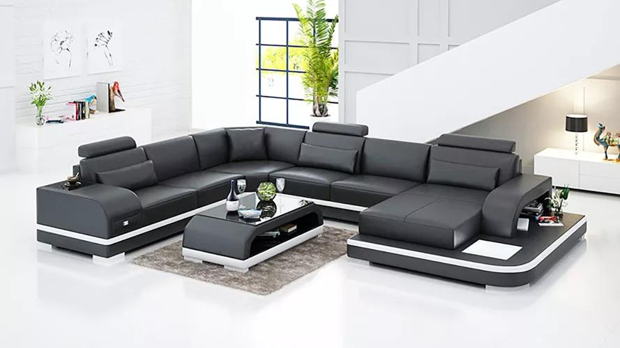 Moderne Ecksofa Polster Wohnlandschaft Design Eckcouch Sofa Sitz Garnituren 2tlg