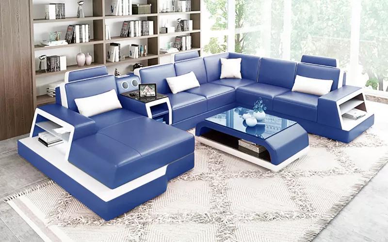 Ecksofa Polster Wohnlandschaft Ecksofa UForm Modernes Sofa Ledersofa Sofas 2tlg