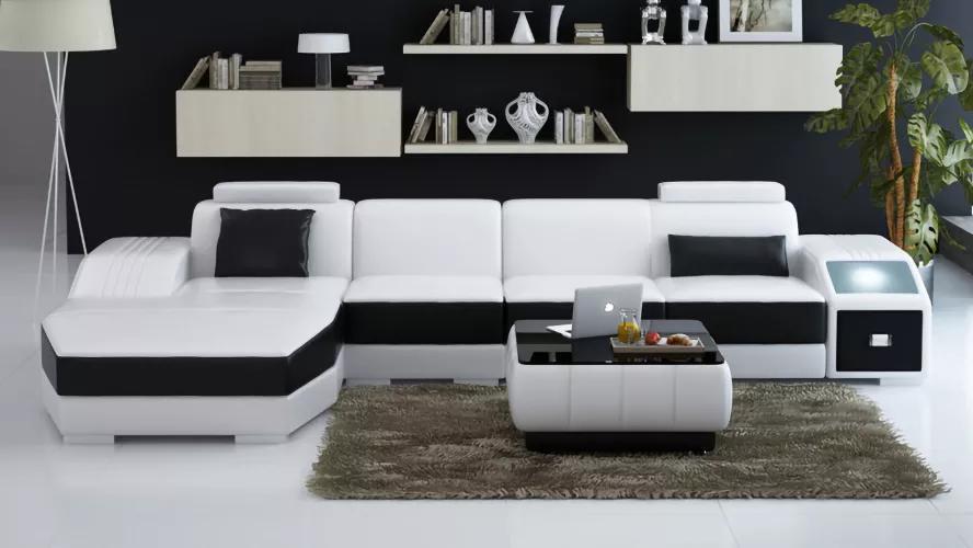 Wohnzimmer Ledersofa Ledercouch Couch Garnituren Sofa Couchtisch Wohnlandschaft