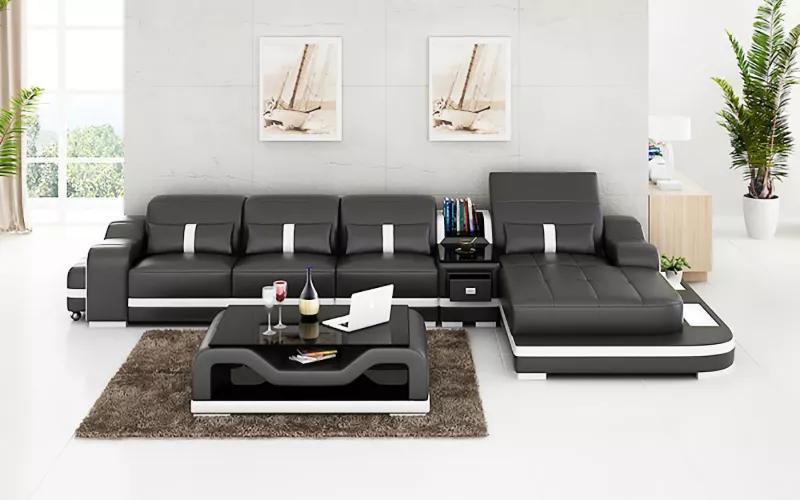 Design Eckcouch Ledercouch Wohnzimmer Sofa Polster Couchen Sofas Ledergarnitur