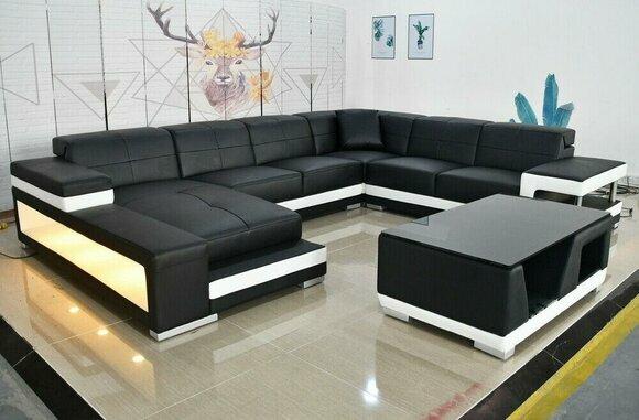 luxus wohnzimmer sofa ecksofa polster eck sofas couchen led ledercouch garnitur