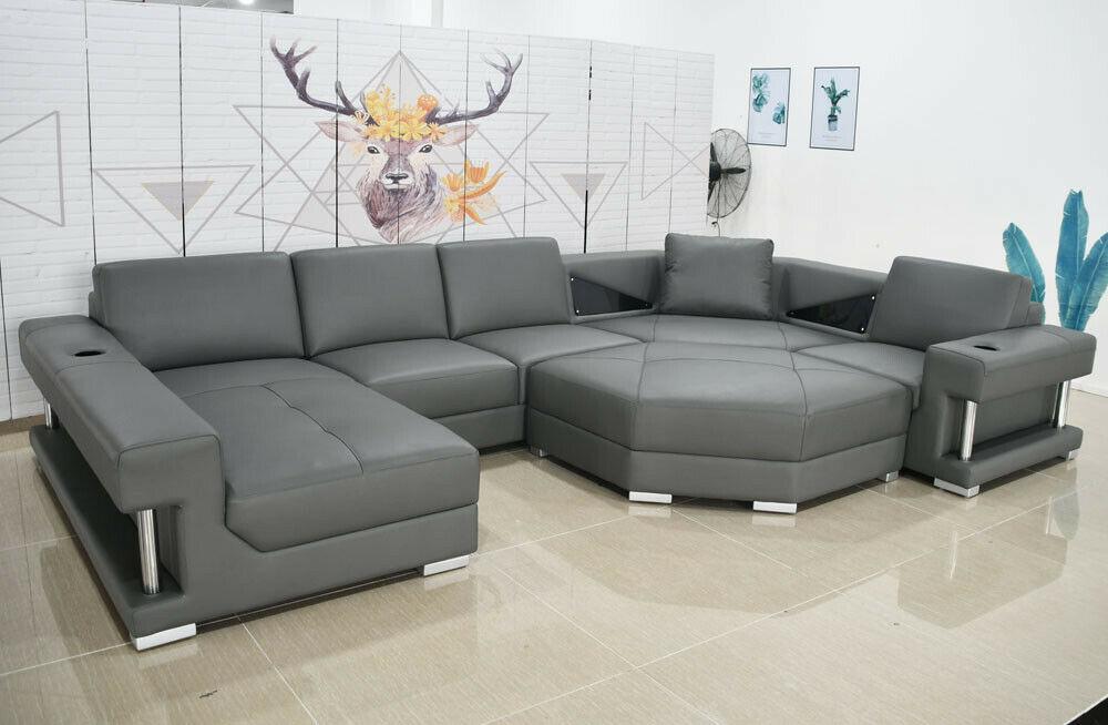 Wohnlandschaft Ecksofa Couch Polster Sofa Leder Eck Garnituren Neu Eckgarnitur