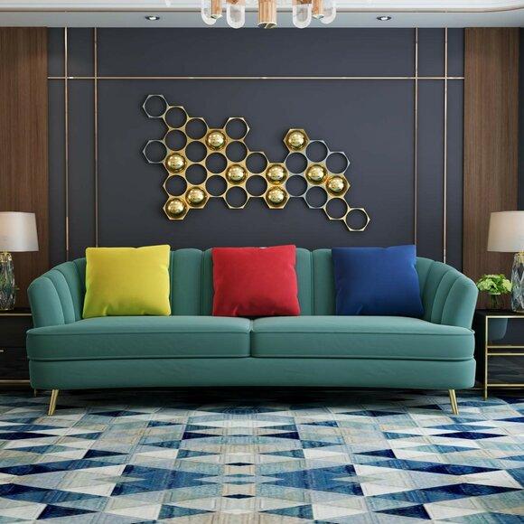 Couch Samt Textil Wohnzimmer Sofa Couchen Klassische Dreisitzer xl Polster