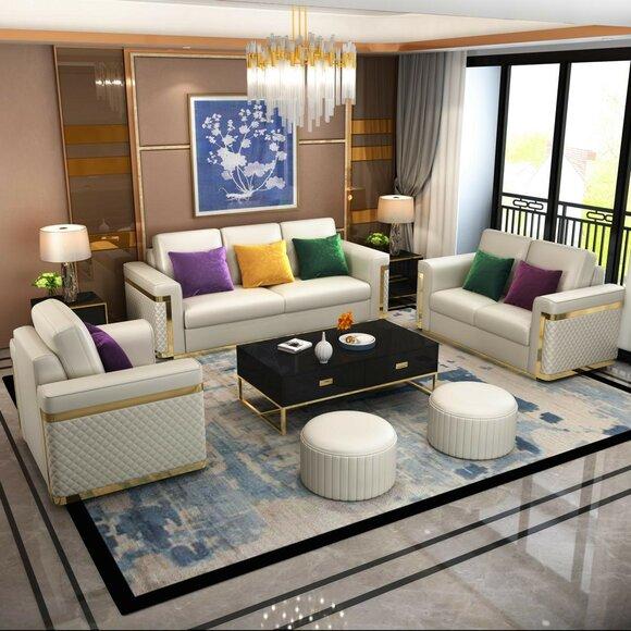 Sofagarnitur 3+1 Sitzer Sofas Couch Polster Garnitur Klassische Couchen