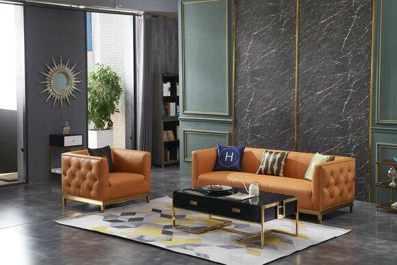 Klassische Sofa Couch Polster 3+1 Sitzer Couchen Leder Sitz Garnitur