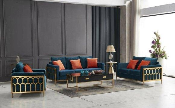 Sofagarnitur 3+2+1 Sitzer Set Design Sofas Polster Couchen Leder Relax