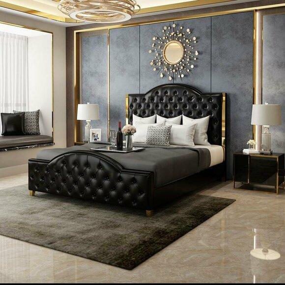 Bett 2x Nachttisch 3 tlg Schlafzimmer Set Möbel Modern Luxus Betten