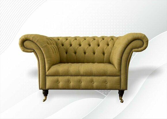 Chesterfield Sessel Senf Textil Stoff Luxus Kreative Möbel Neu Wohnzimmer