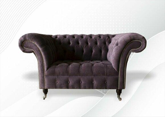 Chesterfield Sessel Aubergine Textil Stoff Kreative Möbel Neu Wohnzimmer