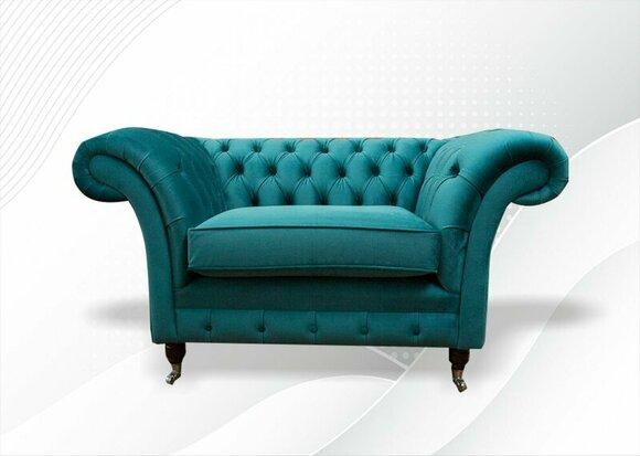 Chesterfield Sessel Türkis Textil Stoff Kreative Möbel Grüne Wohnzimmer