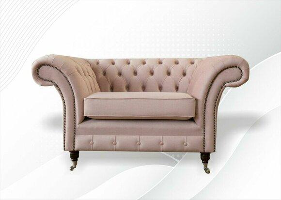 Chesterfield Sessel Rosa Textil Stoff Kreative Möbel Neu Wohnzimmer
