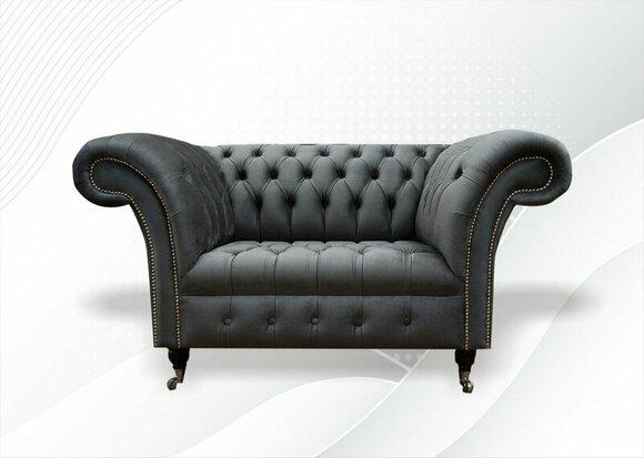 Chesterfield Sessel Textil Stoff Grau Kreative Möbel Neu Wohnzimmer