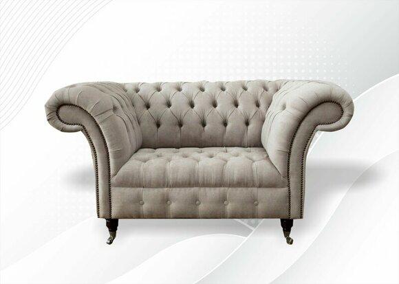 Chesterfield Sessel Creme Stoff Textil Modern Wohnzimmer Luxus Neu