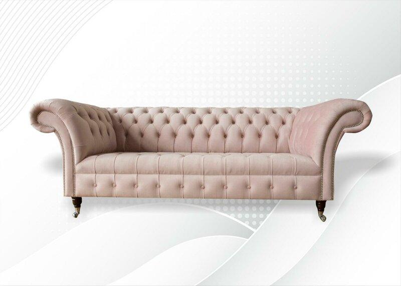 Chesterfield 3 Sitzer Sofa Rosa Design Couchen Polster Sofas Ledersofa