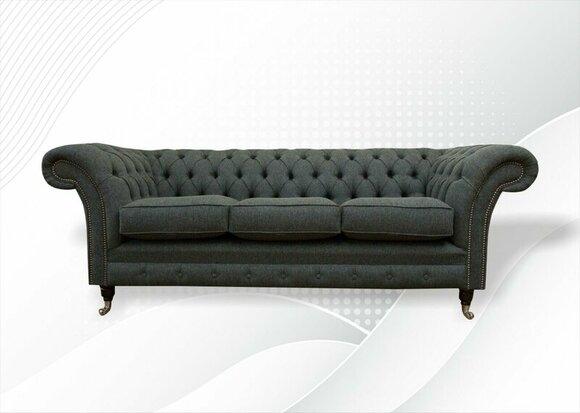 Chesterfield Dreisitzer Sofa Grau Moderne Couchen Sofas Design Couch