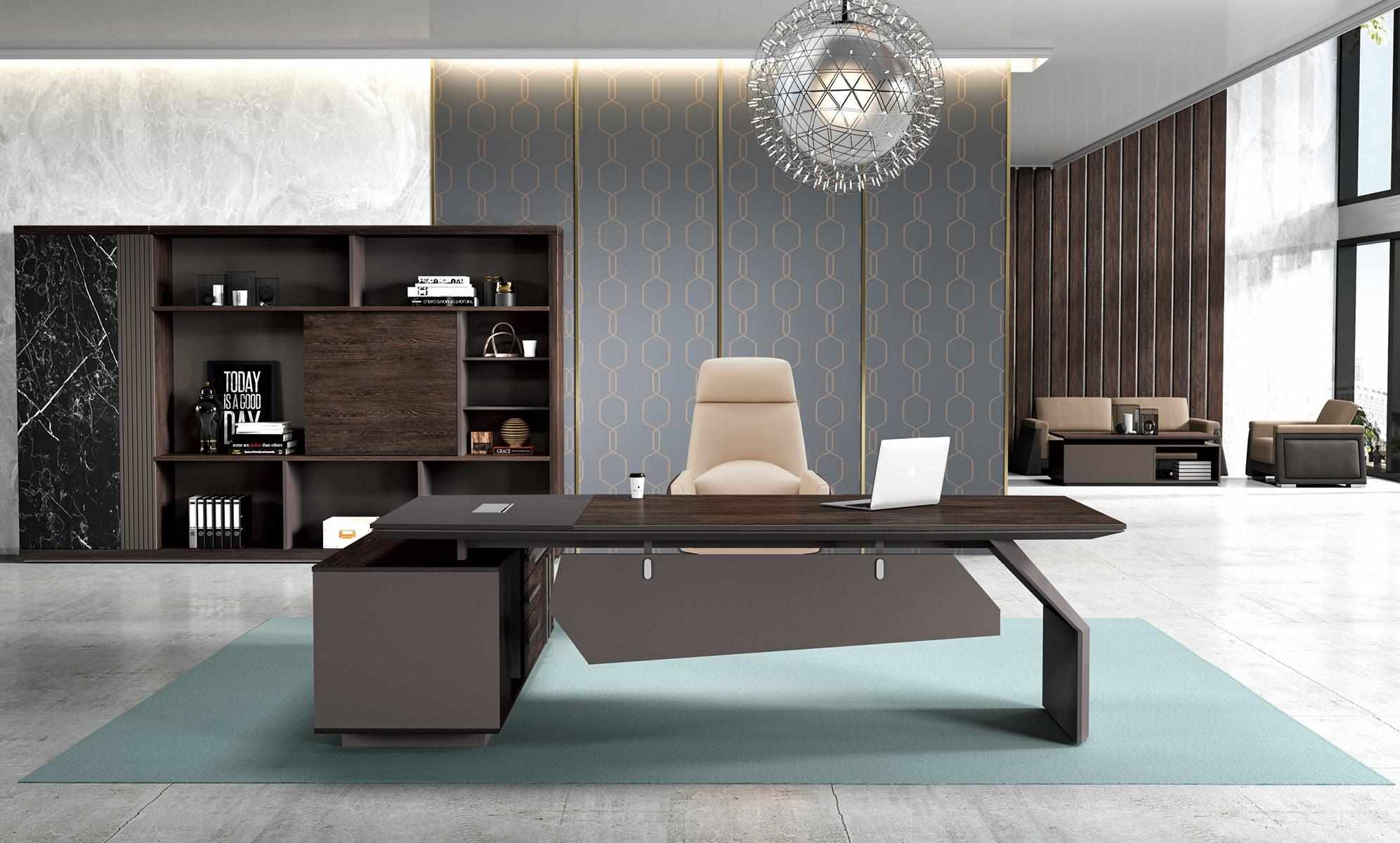 Büroeinrichtung 2tlg. Set Schreibtisch Tische Chef Tisch + Aktenschrank Regal