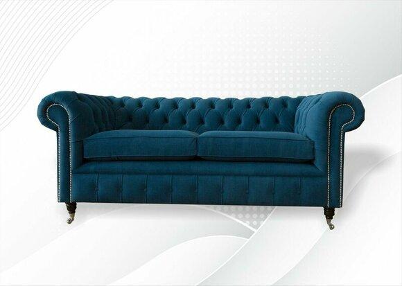 Chesterfield Blaue Zweisitzer Design Couchen Polster Sofas Sofas Couch