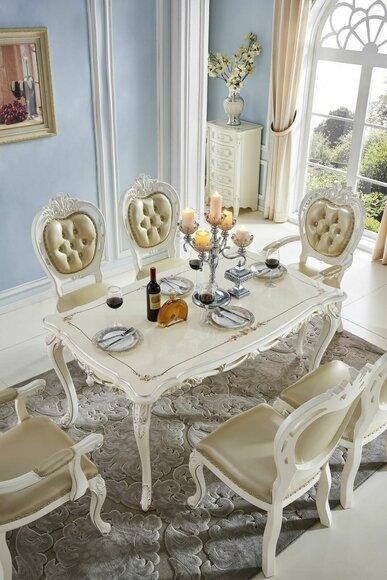 Barock Esstisch Wohnzimmer Tisch Esszimmer Design Garnitur Gruppe Holz