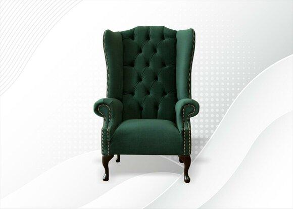 Ohrensessel Sessel Samt Design Polster Sofa Chesterfield Textil Möbel