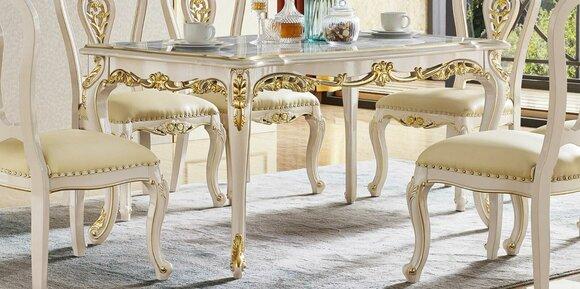Barock Tisch Wohnzimmer Gruppe Esstisch Garnitur Holz Esszimmer Design Tische